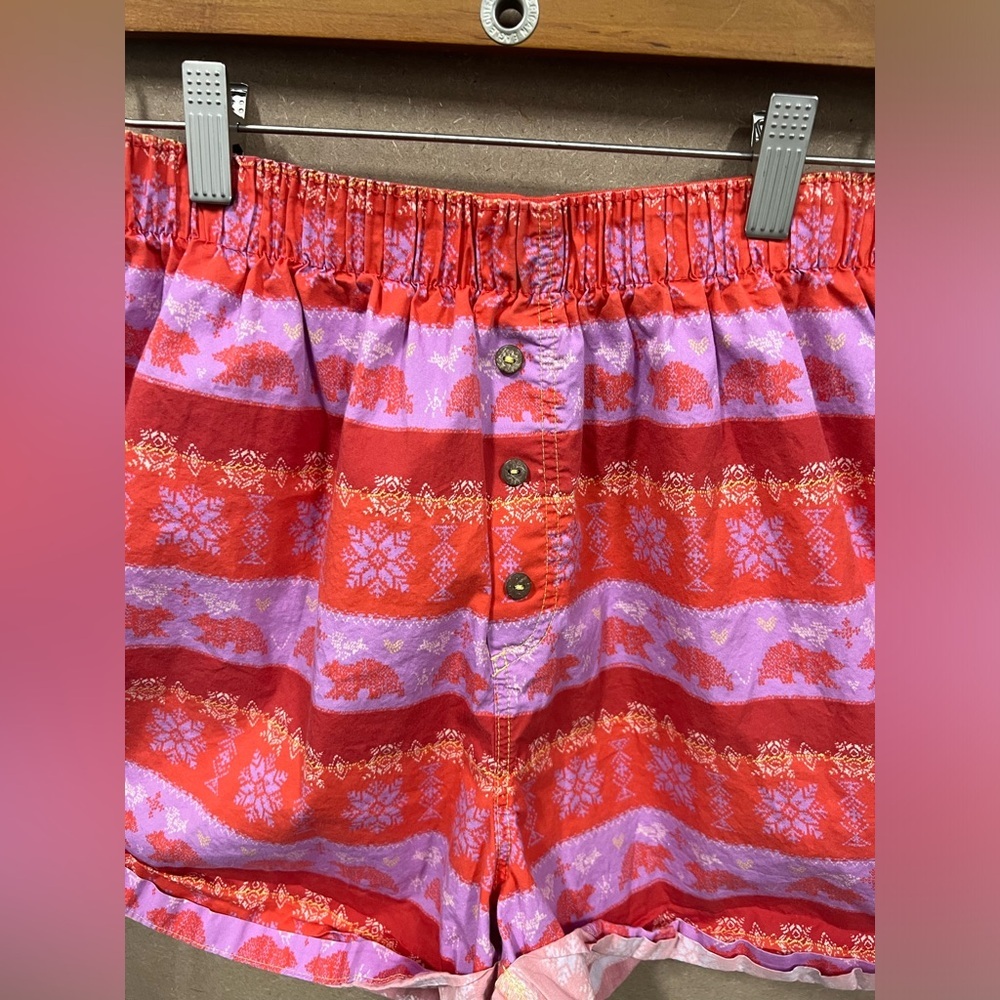 Free people orange/red/purple cotton boxer shorts with‎ polar bear print size S - Picture 6 of 9